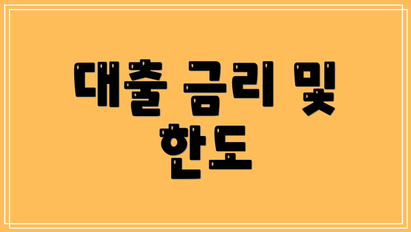 대출 금리 및 한도
