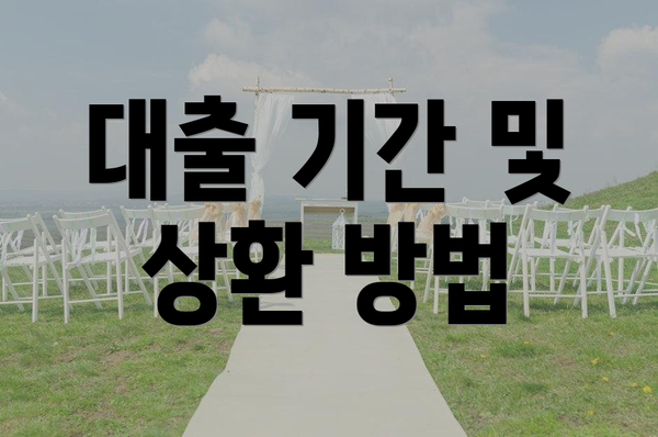 대출 기간 및 상환 방법