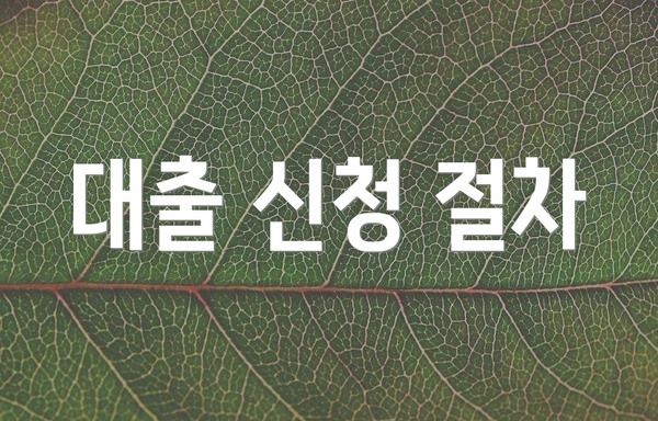 대출 신청 절차
