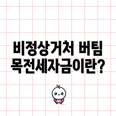 비정상거처 버팀목전세자금이란?