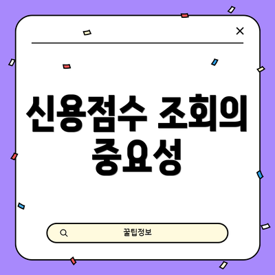 신용점수 조회의 중요성