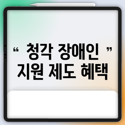 청각 장애인 지원 제도 혜택