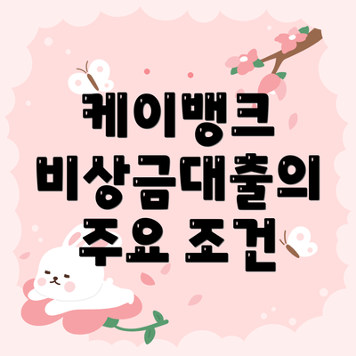 케이뱅크 비상금대출의 주요 조건