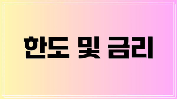 한도 및 금리