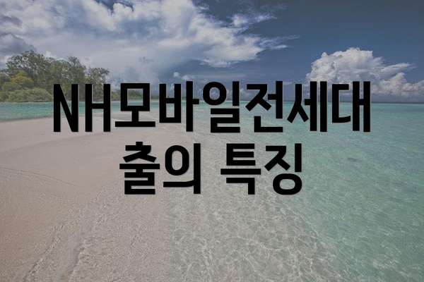 NH모바일전세대출의 특징