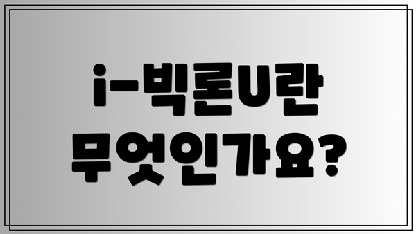 i-빅론U란 무엇인가요?