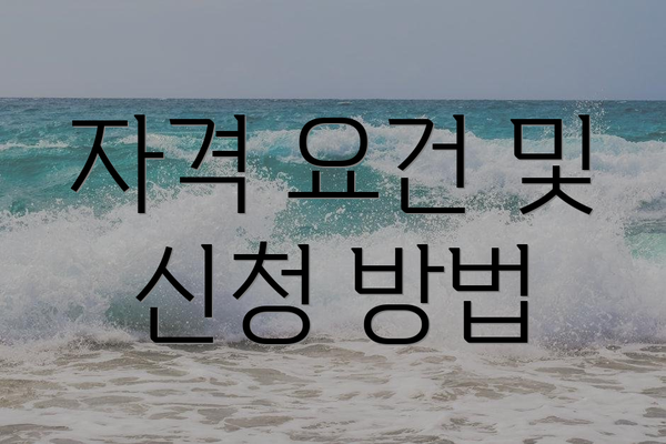 자격 요건 및 신청 방법