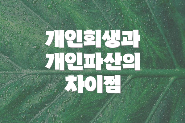 개인회생과 개인파산의 차이점