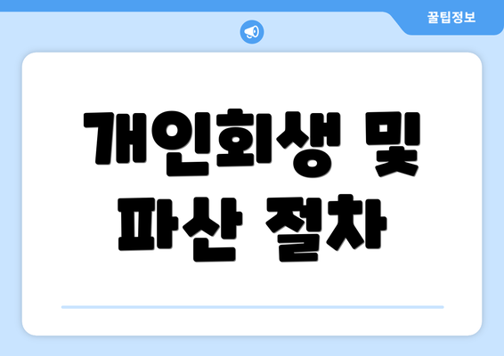 개인회생 및 파산 절차