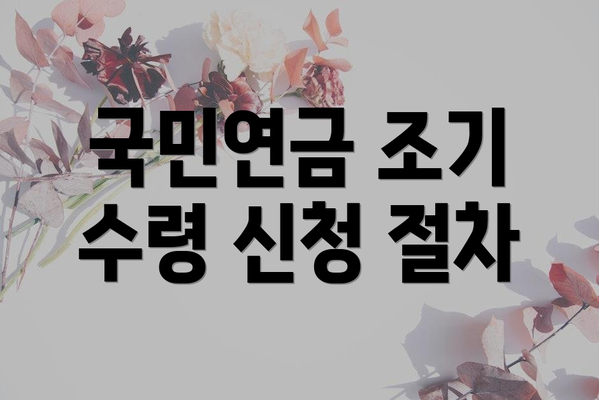국민연금 조기 수령 신청 절차