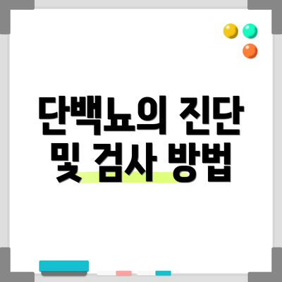 단백뇨의 진단 및 검사 방법