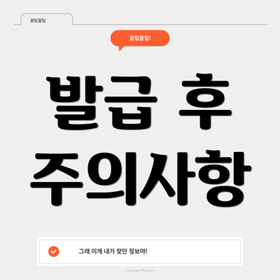 발급 후 주의사항