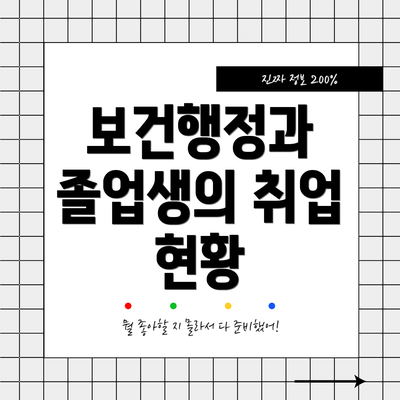 보건행정과 졸업생의 취업 현황