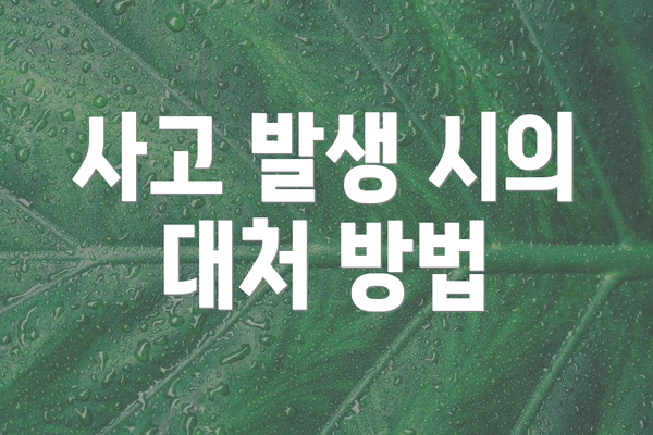 사고 발생 시의 대처 방법