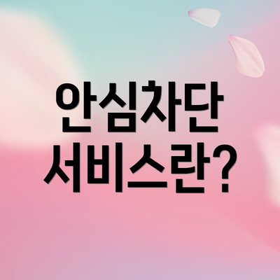 안심차단 서비스란?