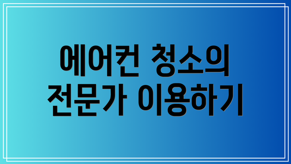 에어컨 청소의 전문가 이용하기