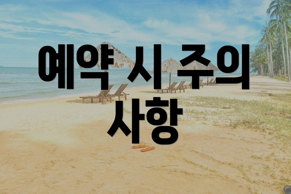 예약 시 주의 사항