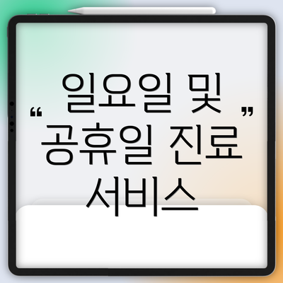 일요일 및 공휴일 진료 서비스