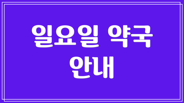 일요일 약국 안내
