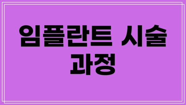 임플란트 시술 과정