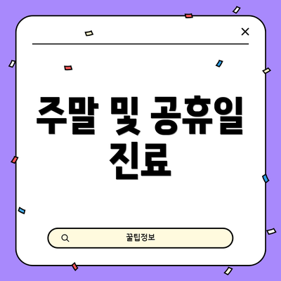 주말 및 공휴일 진료