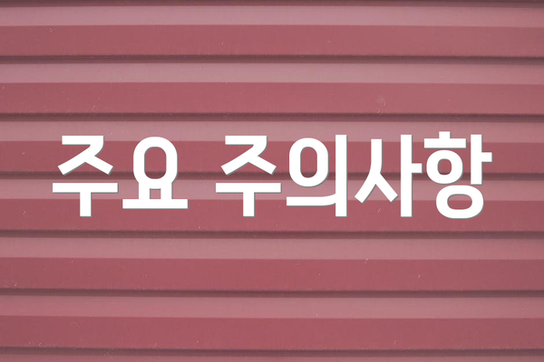 주요 주의사항