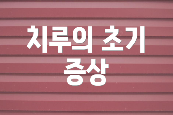 치루의 초기 증상