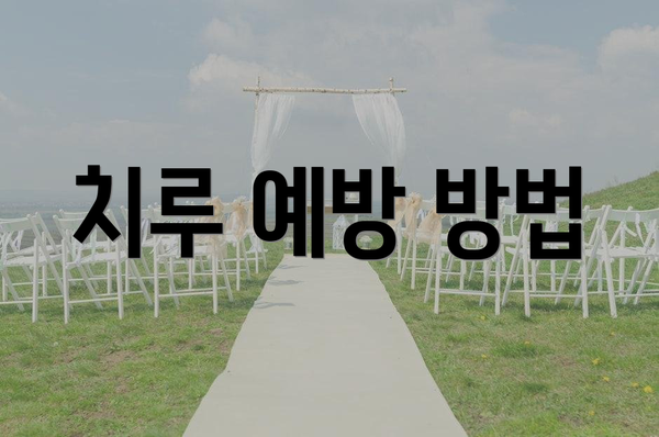 치루 예방 방법
