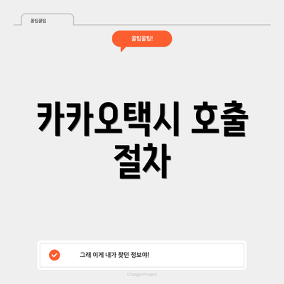 카카오택시 호출 절차