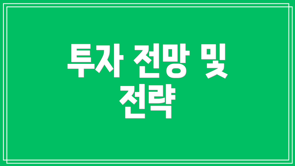 투자 전망 및 전략