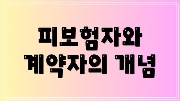 피보험자와 계약자의 개념