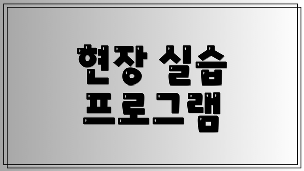 현장 실습 프로그램