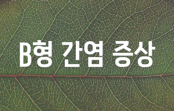 B형 간염 증상