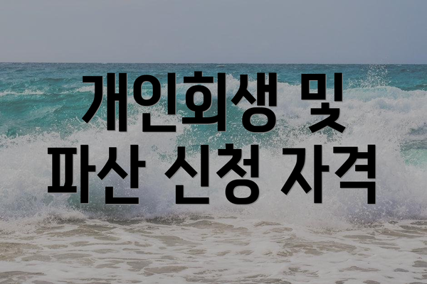 개인회생 및 파산 신청 자격