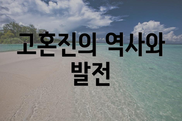 고혼진의 역사와 발전