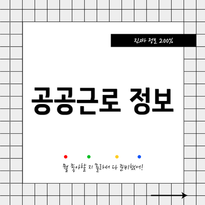 공공근로 정보