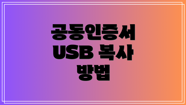 공동인증서 USB 복사 방법