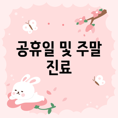 공휴일 및 주말 진료