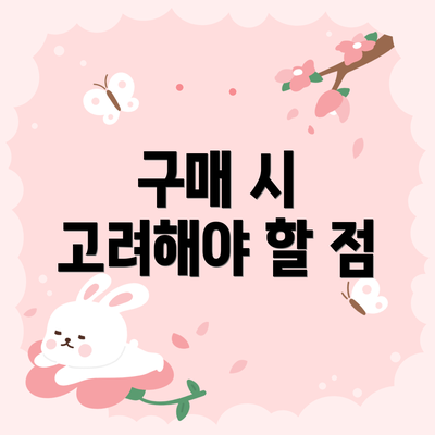 구매 시 고려해야 할 점