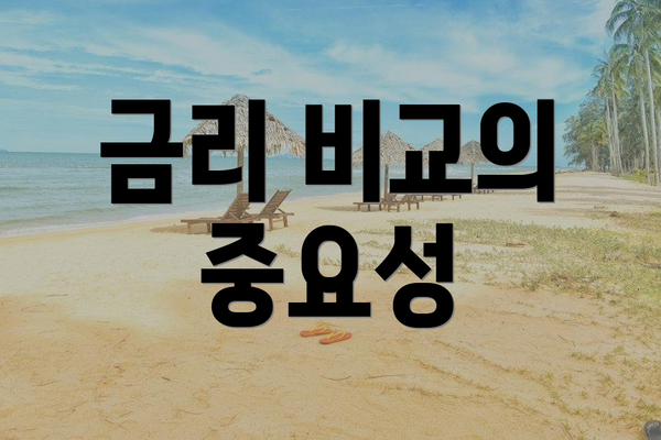 금리 비교의 중요성