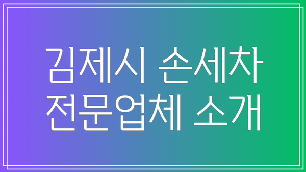 김제시 손세차 전문업체 소개