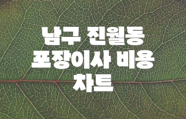 남구 진월동 포장이사 비용 차트