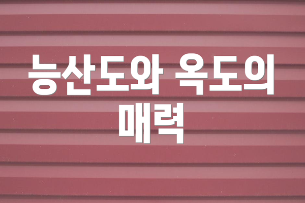 능산도와 옥도의 매력