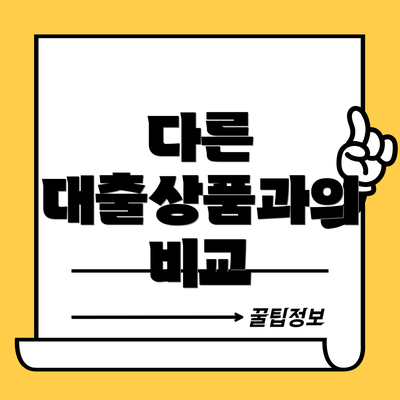 다른 대출상품과의 비교