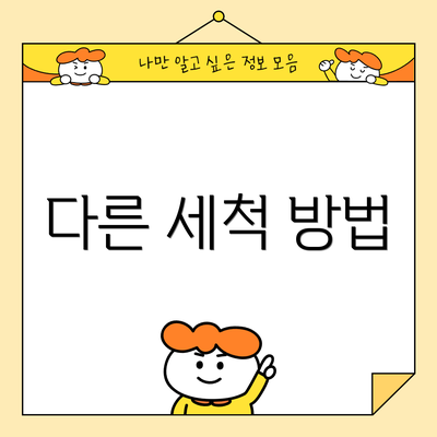 다른 세척 방법