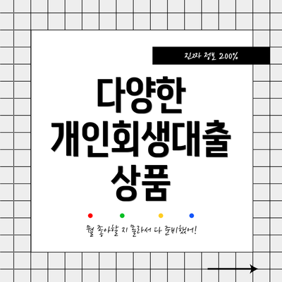 다양한 개인회생대출 상품