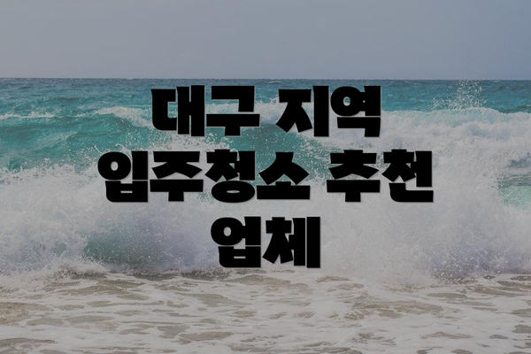 대구 지역 입주청소 추천 업체