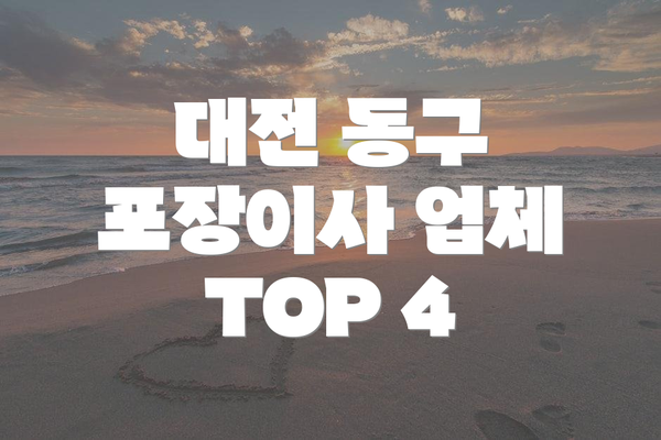 대전 동구 포장이사 업체 TOP 4