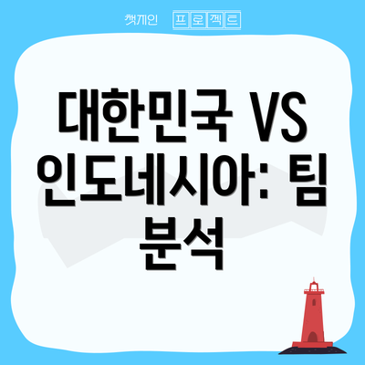대한민국 VS 인도네시아: 팀 분석