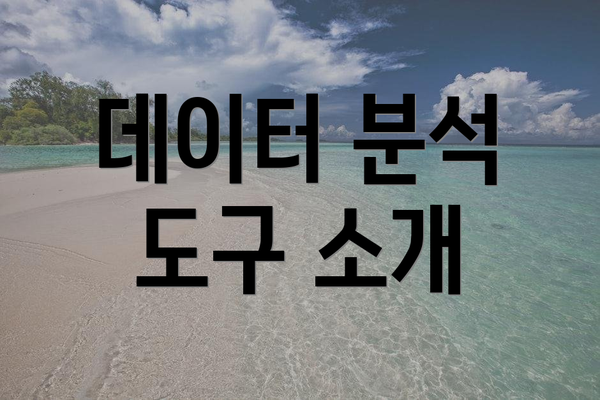 데이터 분석 도구 소개